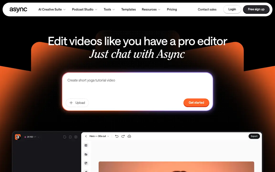The Async Voice AI homepage, as a browser saw it on 2026-09-24