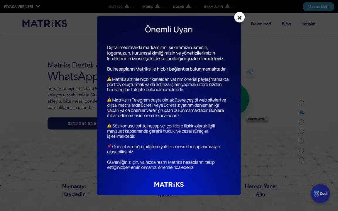 La página de inicio de https://www.matriksdata.com, como la vio un navegador el 2026-09-24